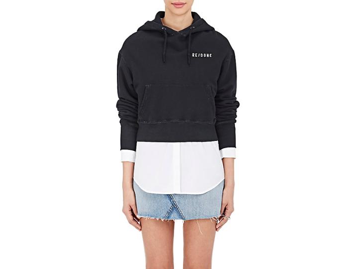 Re/done Women's Cropped Cotton Hoodie