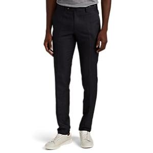 Pt01 Men's Linen-cotton Super-slim Trousers - Charcoal
