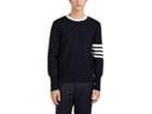 Thom Browne Men's Colorblocked Compact-knit Wool Crewneck Sweater
