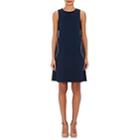 Lisa Perry Women's Piped Ponte Shift Dress-navy
