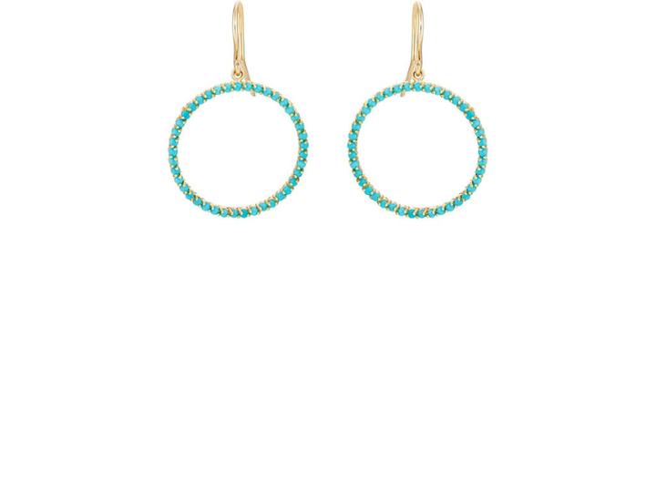 Jennifer Meyer Women's Turquoise Open Circle Drop Earrings
