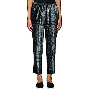 Giada Forte Women's Ikat-inspired Velvet Crop Pants-zaffiro