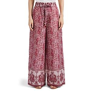 Zimmermann Women's Amari Paisley Cotton Wide-leg Drawstring Pants - Pink