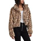 Sprwmn Women's Leopard-print Faux-fur Jacket - Brown