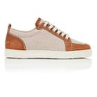 Christian Louboutin Men's Rantulow Flat Canvas & Leather Sneakers-brown