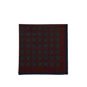 Bigi Men's Medallion-print Wool Pocket Square - Red