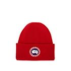 Canada Goose Men's Logo-patch Wool Beanie - Red