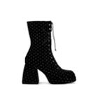 Nodaleto Women's Bulla Polka Dot Suede Knee Boots - Black