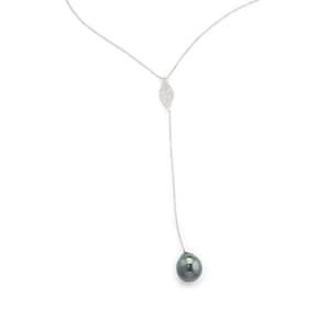 Samira 13 Women's Pearl & Diamond Lariat Necklace - White