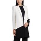 Givenchy Women's Colorblocked Wool Long Blazer Jacket - White