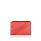 Givenchy Women's Emblem Medium Leather Zip Pouch - Red