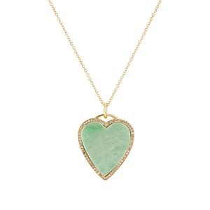Jennifer Meyer Women's Green Turquoise & Diamond Heart Necklace - Green