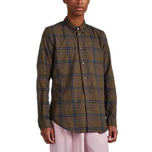 Ps By Paul Smith Men's Plaid Cotton Twill Shirt - Olive