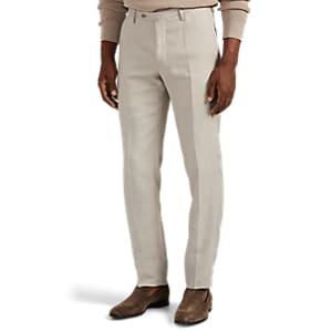 Incotex Men's Marvis M-body Modern-fit Linen Trousers - Beige, Tan