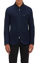 Armani Collezioni Tech-mesh Zip-front Jacket-blue