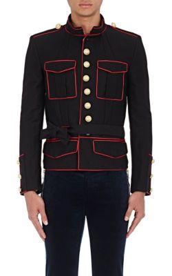 Balmain Men's Sargent Pepper Piped Cotton Twill Jacket