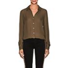 L'agence Women's Fiona Silk Blouse-olive