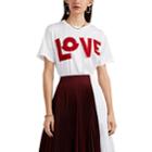 2 Moncler 1952 Women's Love-appliqud Cotton T-shirt - White