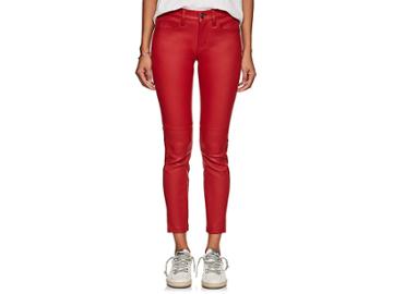Current/elliott Women's The Mid-rise Stiletto Leather Skinny Jeans