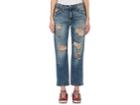 R13 Women's Bowie Distressed Straight Crop Jeans