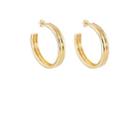 Agmes Women's Large Double Ridge Hoop Earrings - Gold
