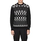 Prada Men's Geometric-pattern Virgin Wool Sweater-black