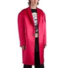 Raf Simons Men's T-shirt-detailed Wool-silk Topcoat - Pink