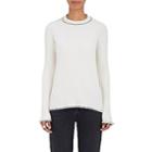 The Row Women's Merlum Contrast-stitched Wool Sweater - Off White W, Blk