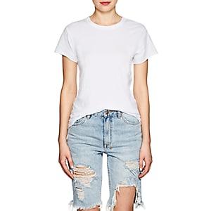 Icons Women's Braided-back Cotton T-shirt-white