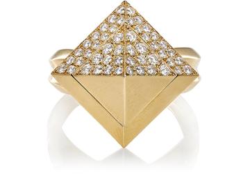Mahnaz Collection Vintage Women's Spinning Pyramid Ring