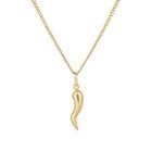 Loren Stewart Men's Italian Horn Necklace-gold