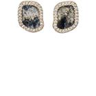 Monique Pan Women's White Diamond & Woolly Mammoth Tooth-root Stud Earrings-gold