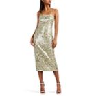 By. Bonnie Young Women's Sequined Checked Silk Slipdress