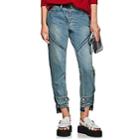 Sacai Women's Belted Relaxed Jeans-lt Blue