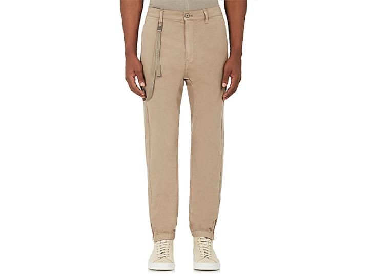 Helmut Lang Men's Suspender-strap Cotton-cashmere Drop-rise Trousers