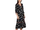 Bytimo Women's Ribbon-trimmed Floral Satin Wrap Dress