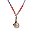 Miracle Icons Men's Vintage-icon Beaded Necklace-red