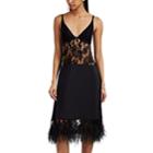 Brock Collection Women's Oya Feather-trimmed Slipdress - Black
