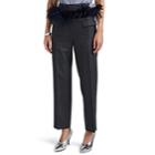 Cedric Charlier Women's Feather-trimmed Plaid Wool Crop Trousers - Gray