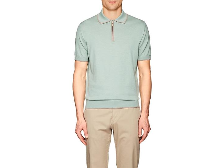 Luciano Barbera Men's Cotton-cashmere Polo Shirt