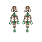 Stephanie Windsor Antiques Women's White Diamond & Emerald Drop Earrings