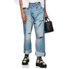 R13 Women's Distressed Crossover Jeans - Blue