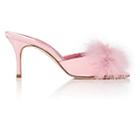 Manolo Blahnik Women's Lima Slide Sandals-pink Satin Clpin07