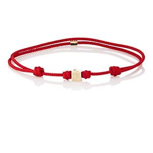 Luis Morais Men's Yellow Gold Bead-on-cord Bracelet-red