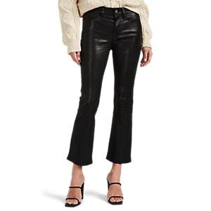Frame Women's Le Crop Mini Boot Leather Jeans - Black