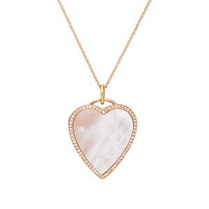 Jennifer Meyer Women's Mother-of-pearl Inlay & Diamond Heart Necklace-rose