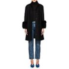 Lisa Perry Women's Feather-trimmed Wool-blend Swing Coat - Black