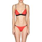 Solid & Striped Women's Morgan Colorblocked Triangle Bikini Top - Red, Black