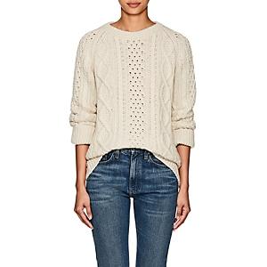 Barneys New York Women's Cable-knit Cashmere Sweater-ivorybone