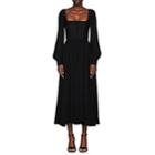 Valentino Women's Scalloped-hem Square-neck Dress-black